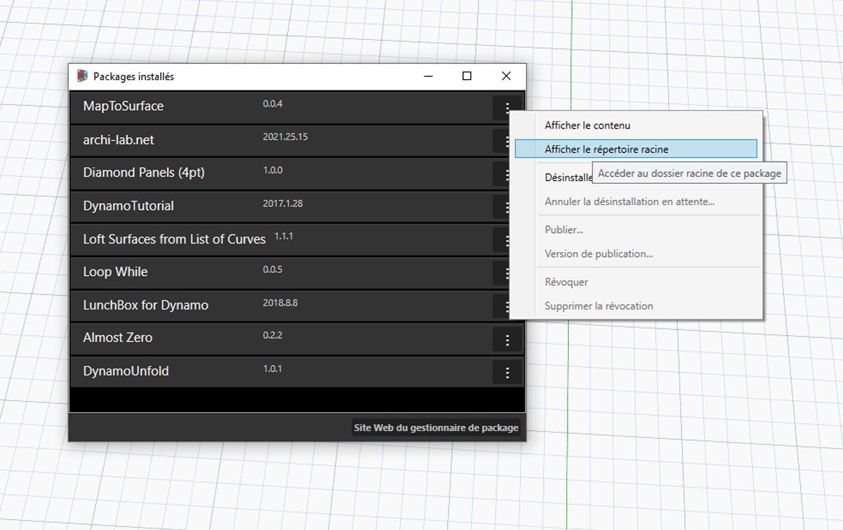 Publication d'un package | Guide Dynamo