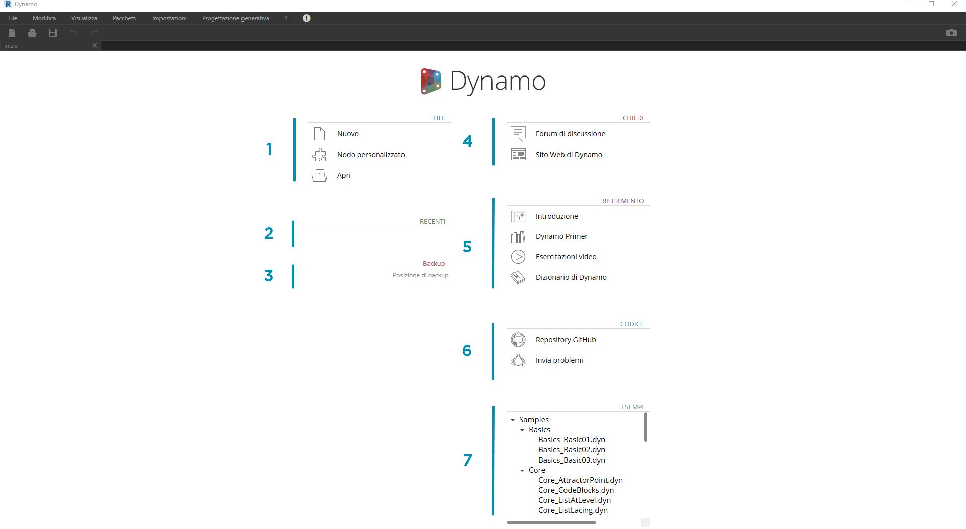 Pagina iniziale di Dynamo