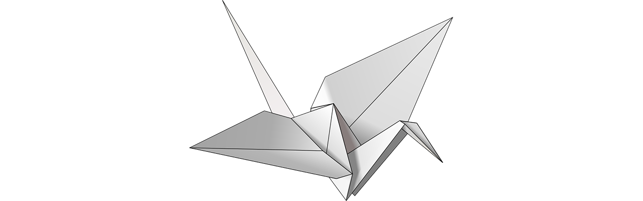 Origami em formato de pássaro